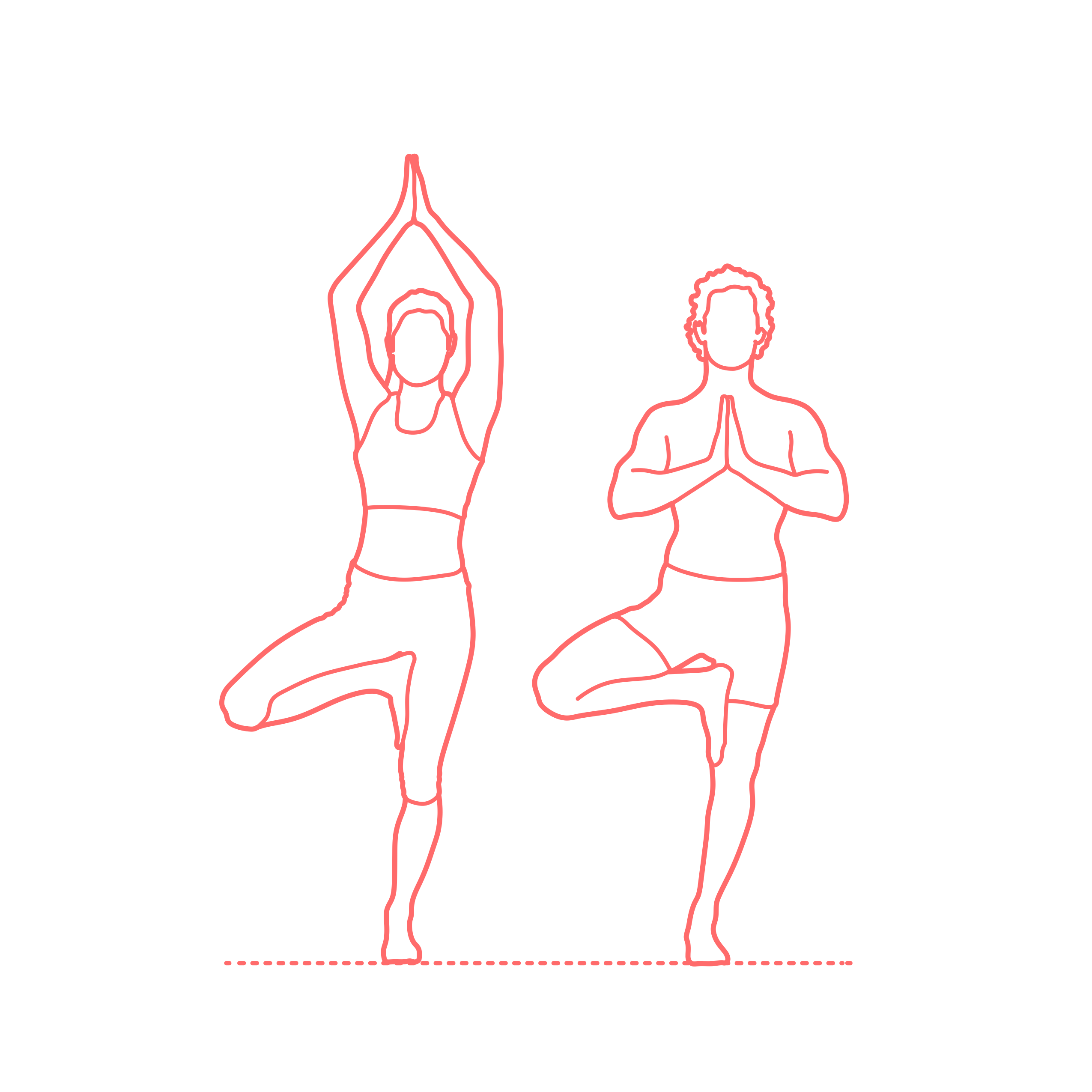 Humans Yoga Tree Pose Stencil Svg Vector Free Vectors